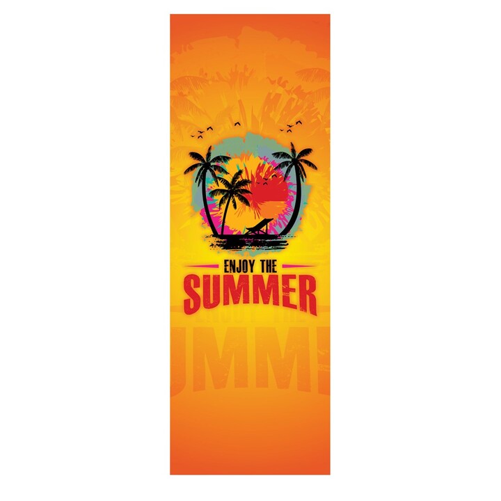 Lettino prendisole classico GreenBlue GB183 in legno di faggio con stampa "Enjoy The Summer".