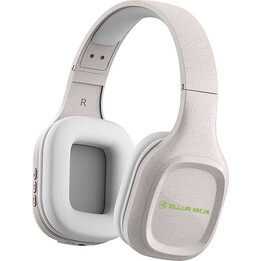 Cuffie Bluetooth over-ear Tellur Green Pulse pieghevoli color crema