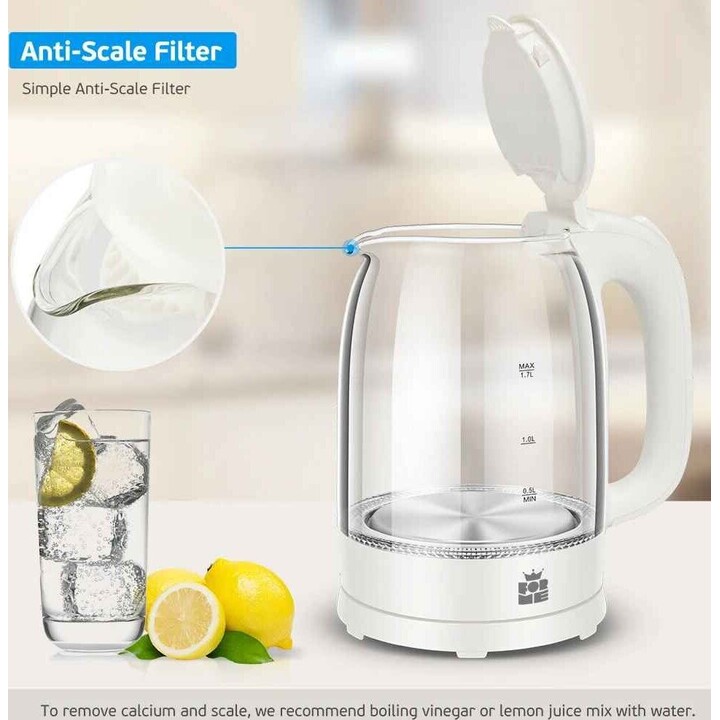 ForMe FKG-102 bollitore elettrico in vetro blu