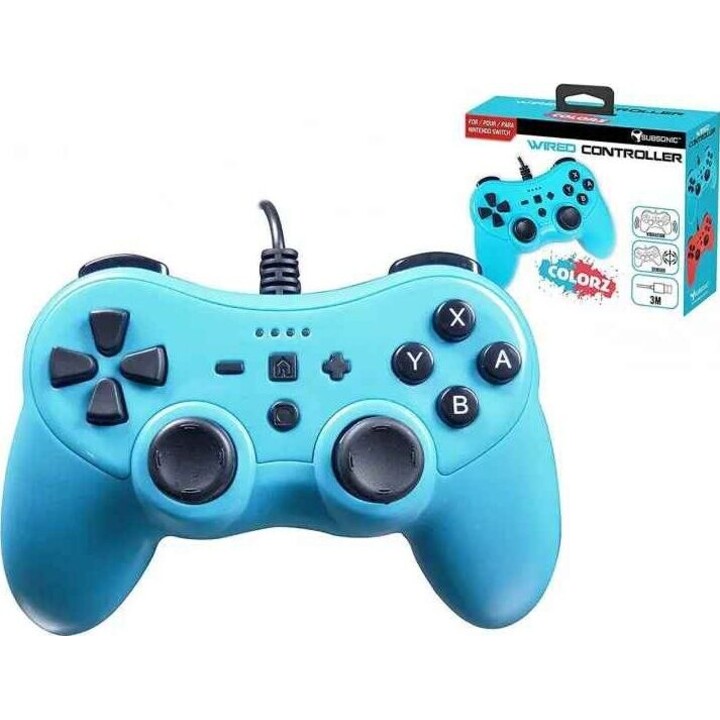 Controller con filo Subsonic Colorz Blu Neon per Switch