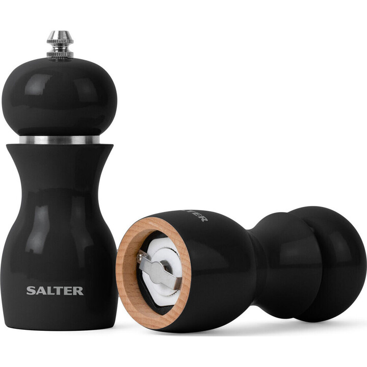 Salter 7613 BKXRA Glanz-Salz- und Pfeffermühlen Schwarz