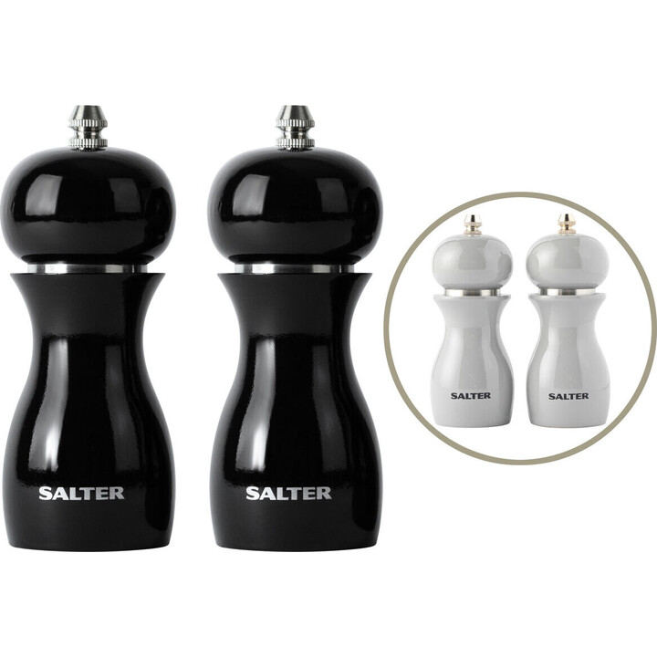 Salter 7613 BKXRA Glanz-Salz- und Pfeffermühlen Schwarz
