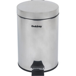 Papelera con pedal de cierre suave Beldray LA038098SSPFEU7 de 3 litros, acero inoxidable