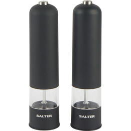 Salter 7524 BKXRUP3 Soft Touch Electric Mill Set, Matte Black