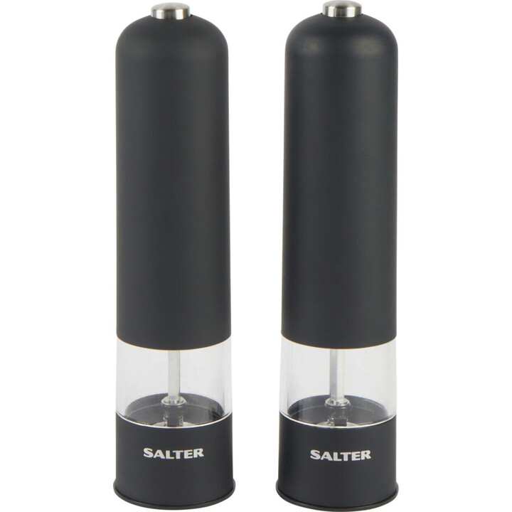 Salter 7524 BKXRUP3 Soft-Touch-Elektromühlen-Set, Mattschwarz