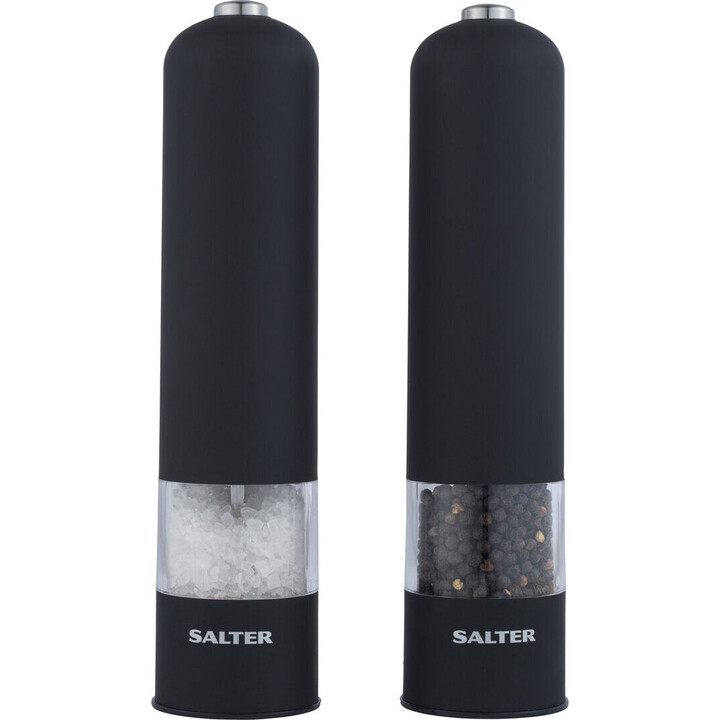 Salter 7524 BKXRUP3 Soft-Touch-Elektromühlen-Set, Mattschwarz