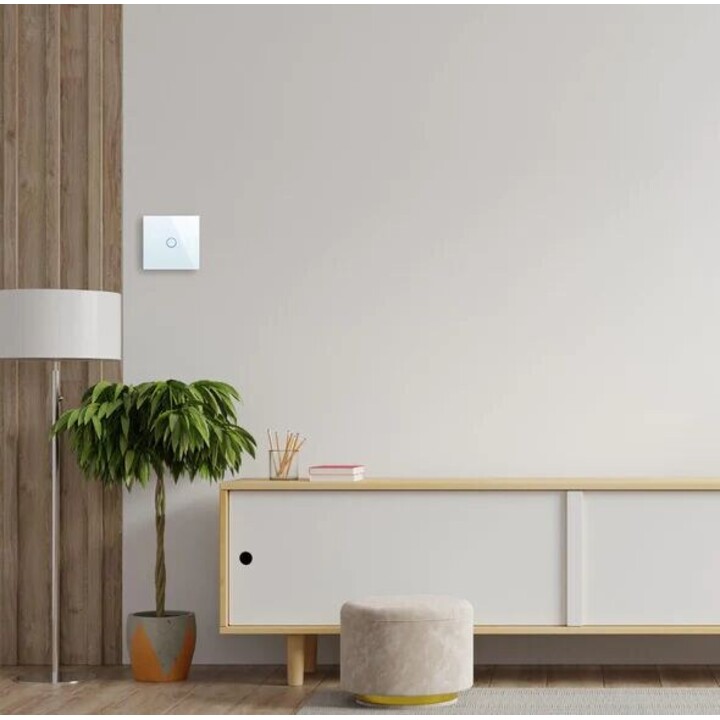 Spring One Gang interrupteur tactile unidirectionnel verre blanc