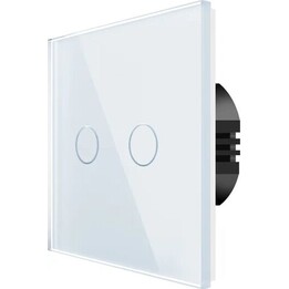 Spring WT-201 WIFI 2gang(N&L) 1000W/G interruptor táctil de 2 módulos, vidrio blanco