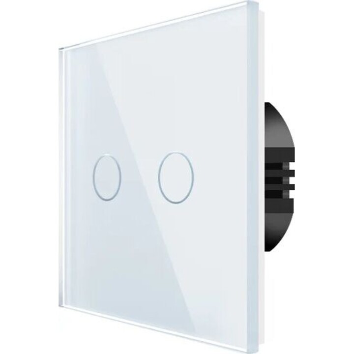 Spring WT-201 WIFI 2gang(N&L) 1000W/G interruttore touch a 2 moduli, vetro bianco