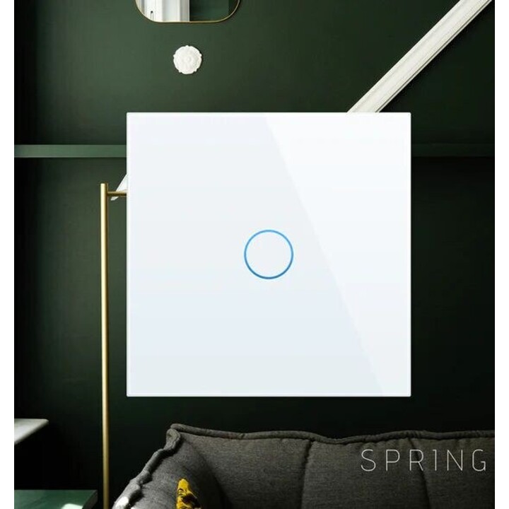 Spring WT-201 WIFI 2gang(N&L) 1000W/G interruttore touch a 2 moduli, vetro bianco
