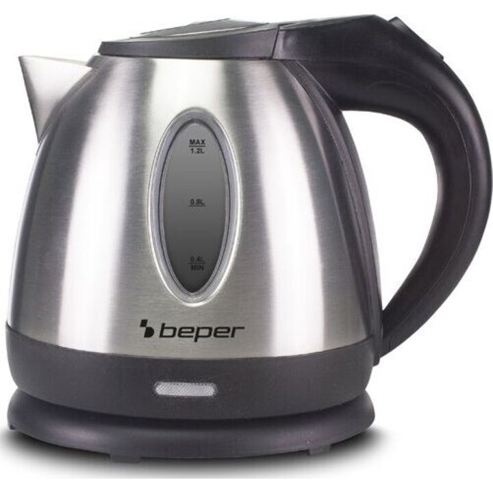 Beper P101BOL001 Wasserkocher - Edelstahl, 1.2L, kabellos