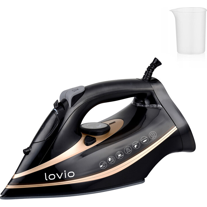 Lovio LVSA001 plancha de vapor manual cerámica negra