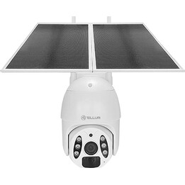 Tellur Smart WiFi Solarkamera P&T 3MP, 2K UltraHD, PIR-Sensor, 20W Solarpanel, weiß