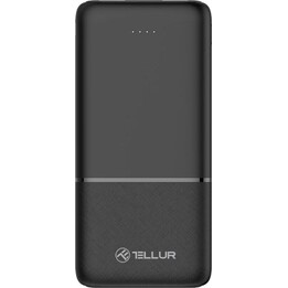 Power bank Tellur da 10000 mAh, colore nero.