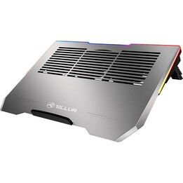 Refrigerador para portátil Tellur Shade 17, 3 ventiladores, LED RGB, USB, USB-C, aluminio gris