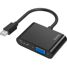 Adaptador de vídeo Hama 00200330, 2 em 1, Mini-DP - HDMI - VGA
