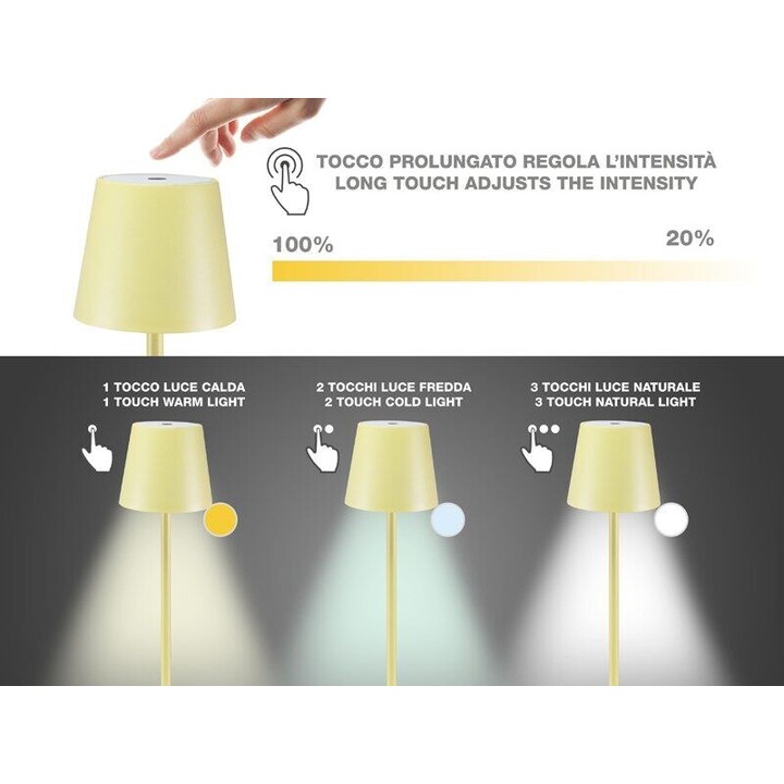 Beper P201UTP126 Wiederaufladbare 2-in-1 Tischlampe weiß