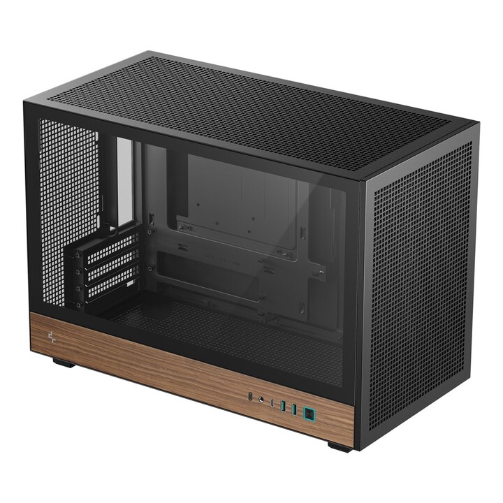 DeepCool CH260 MADERA Micro Torre Negro, Madeira