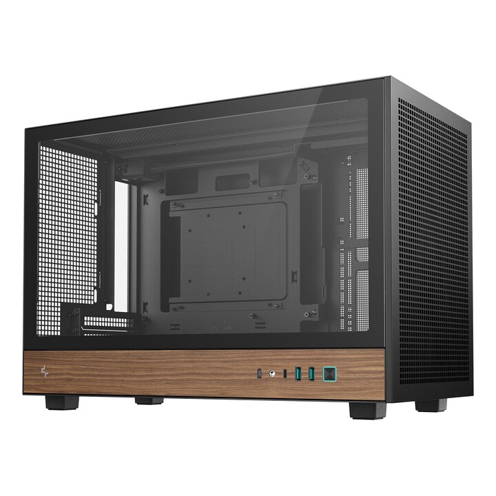 DeepCool CH260 MADERA Micro Torre Negro, Madeira