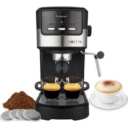 Beper P101CAF100 Cafetera espresso 2 en 1 DUETTA negra