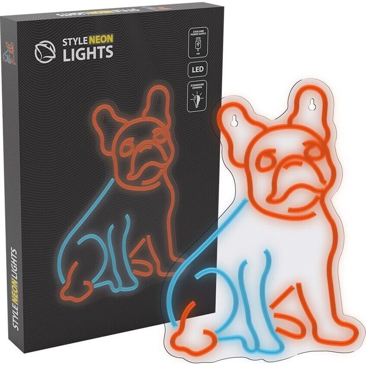 Luzes de néon Manta SNL68MT estilo Bulldog Francês multicoloridas