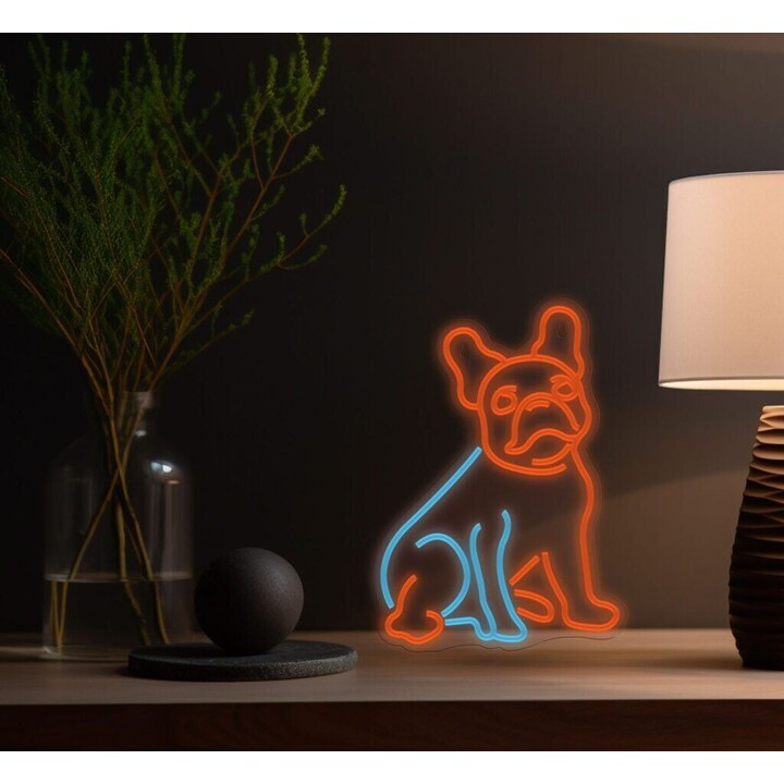 Luzes de néon Manta SNL68MT estilo Bulldog Francês multicoloridas