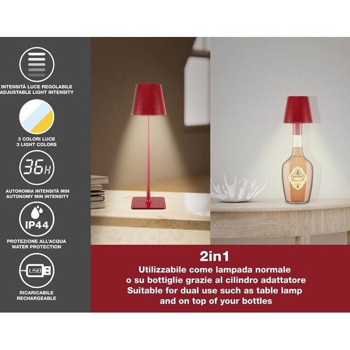 Beper P201UTP114 Rechargeable LED Table Lamp with Touch Switch, …