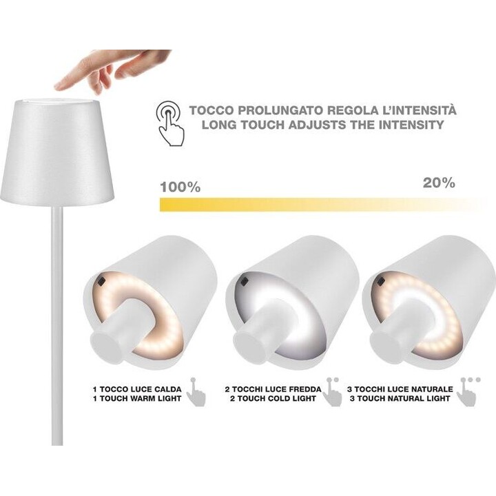 Beper P201UTP119 lámpara de mesa recargable 2 en 1 blanca