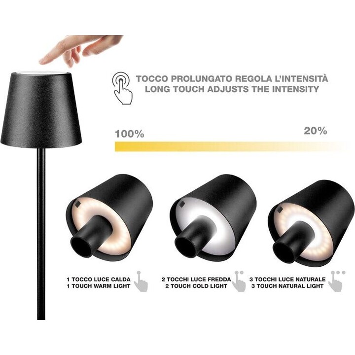 Beper P201UTP118 2-in-1 Akku-Tischlampe schwarz