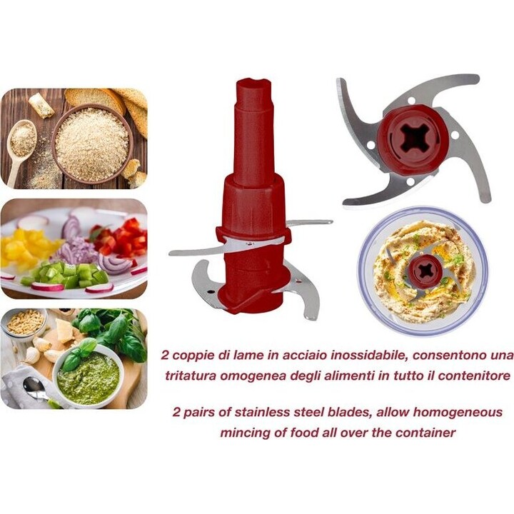 Beper P102ROB010 Food Processor 400W 0.5L Stainless Steel Blades
