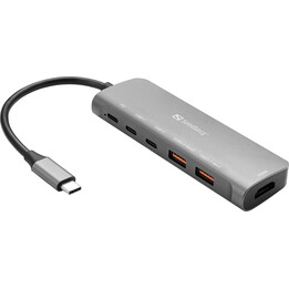 Dock USB-C Sandberg 136-65 com HDMI + 2xA + 2xC + PD100W