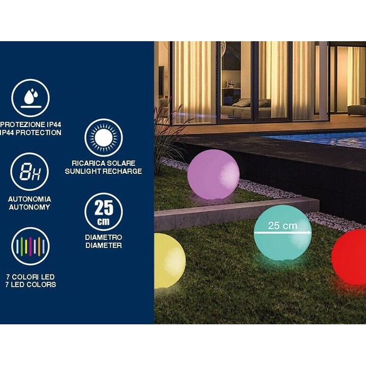 Beper P207ILO225 lampada solare Sfera bianca