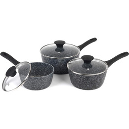 Conjunto de 3 panelas Salter BW11460BRMFO Megastone com colar térmico - 16/18/20 cm