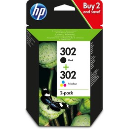 Cartucce di inchiostro nero e tricromia originali HP 302 X4D37AE, confezione da 2