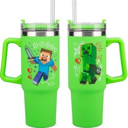 Gobelet isotherme Paladone Minecraft vert 900 ml avec paille