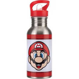 Garrafa de água metálica Paladone Super Mario com canudo