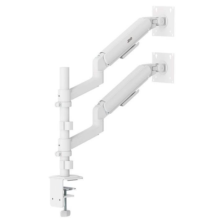 Ergo Office ER-692 W support pour 2 écrans à vérin à gaz 17"-32" blanc