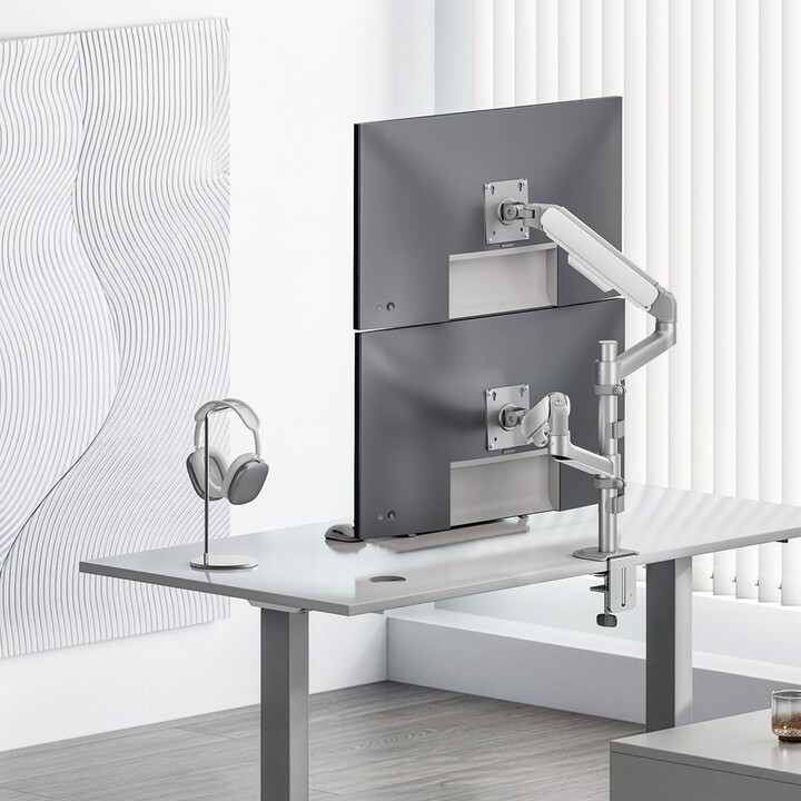 Ergo Office ER-692 W Halterung für 2 Monitore mit Gasfeder 17"-32" weiß