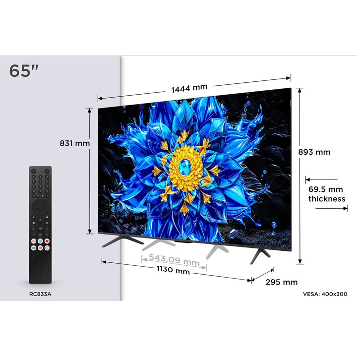 Televisor TCL P8L 65P8L de 165,1 cm (65") 4K Ultra HD Smart TV Wifi Negro 450 cd / m²