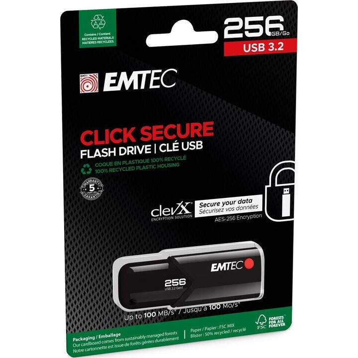 Emtec USB 3.2 Click Secure B120 256GB