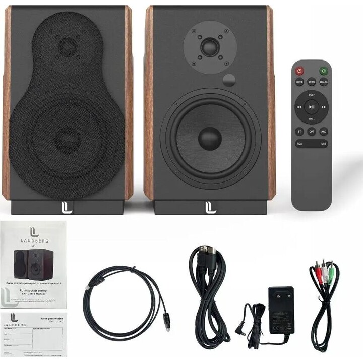 Caixas acústicas de estante Laudberg M1 2.0 para TV 120W