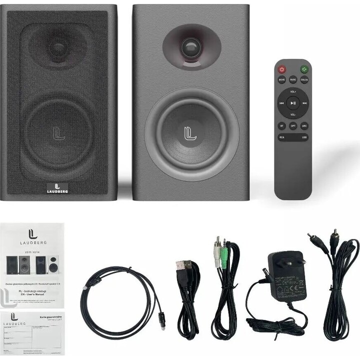Laudberg XS1B bookshelf speakers 2.0 80W black