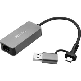 Adaptateur Sandberg 136-68 USB-C/A 2,5 GbE RJ45, Ethernet 2,5 Gigabit sur USB-C
