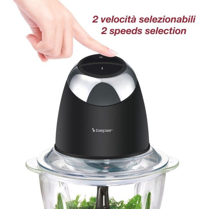 Beper P102ROB003 tritatutto in vetro nero