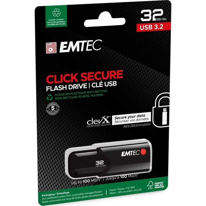 Emtec USB 3.2 Click Secure B123 32GB