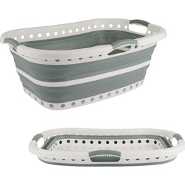 Cesto de ropa plegable Beldray LA072979GRNFEU7, 37 L, blanco/gris