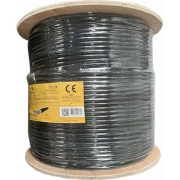 CAT6 UTP LAN-Kabel, Draht, 305 m, Außenkabel, schwarz