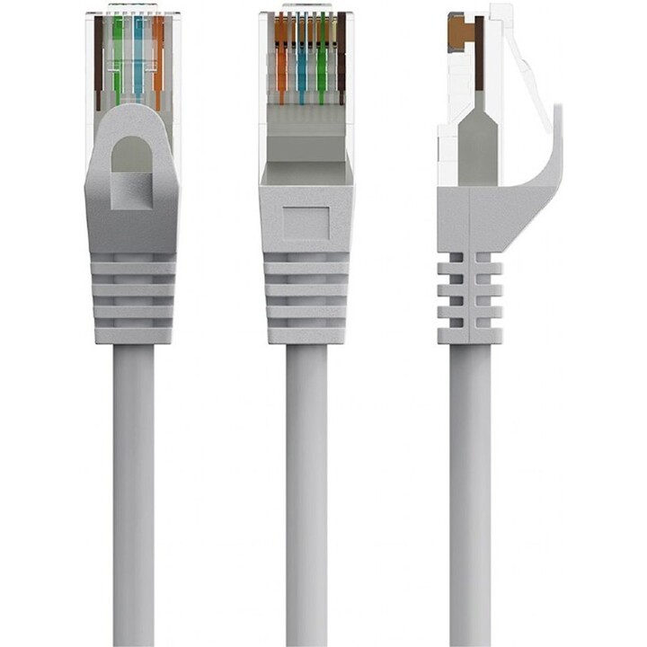 Cable de conexión cat.6 de cobre UTP de 15 m, gris