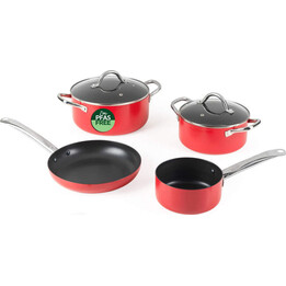 Set di 4 padelle Russell Hobbs RH03821 Riviera, rosse