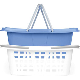 Beldray LA030450CRNFPEU7 Set mit zwei Wäschekörben, 2 x 26L, Weiß/Blau